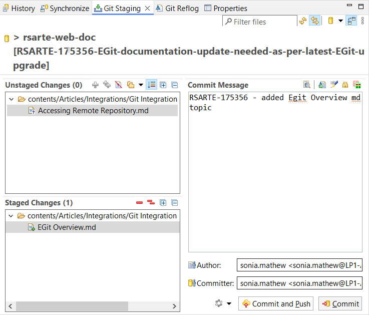 Git Staging View