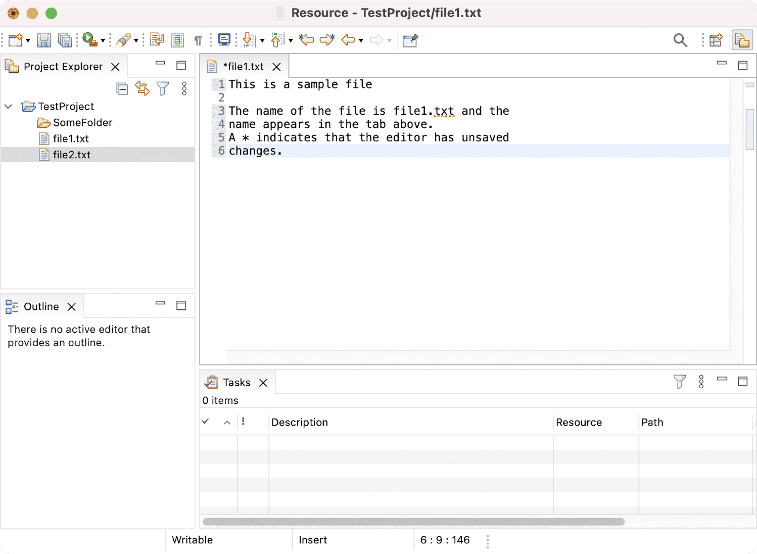 Eclipse Workbench, one editor