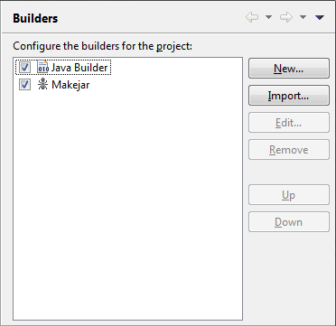 Project properties dialog