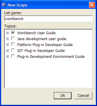 New scope dialog.